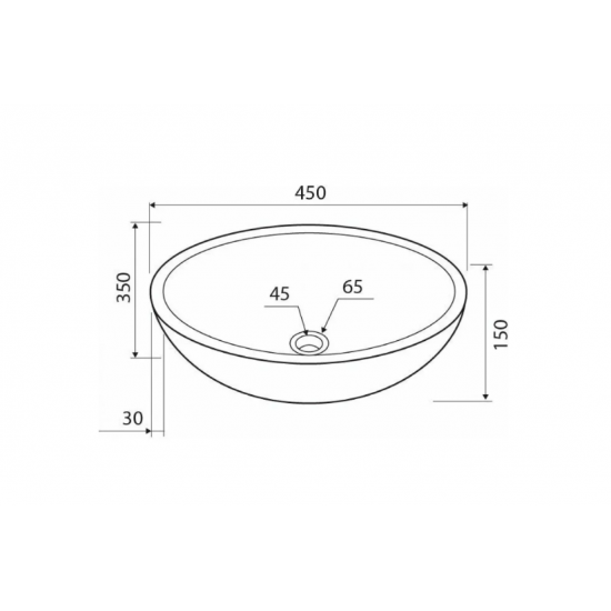Νιπτήρας Μπάνιου Πέτρινος Μπεζ Leonor Cream Modern Oval 45×35